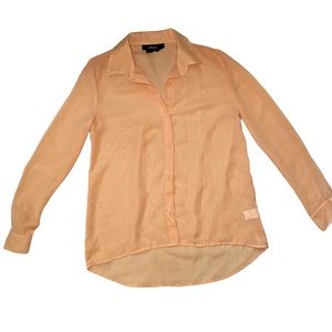Nasty Gal Peach Long Sleeve Button Down
